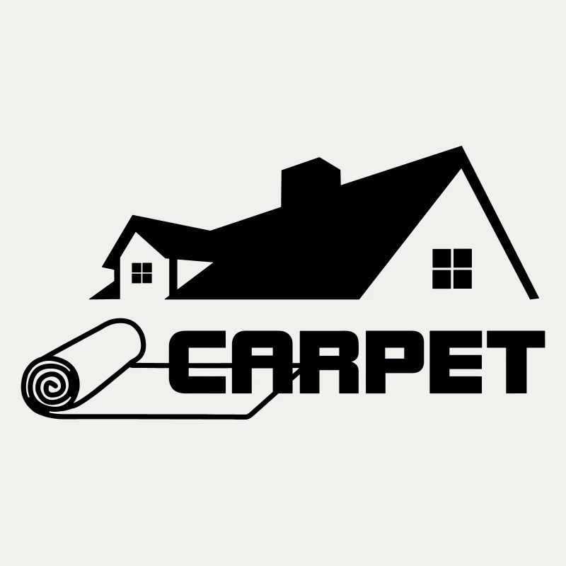 Carpet rolls logo with house
