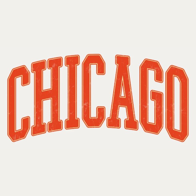 Chicago Arc Text in Orange 3D