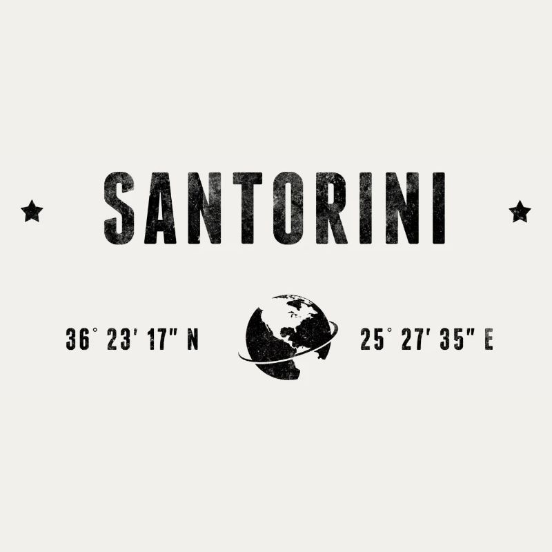 Santorini Stylized Geographical Coordinates