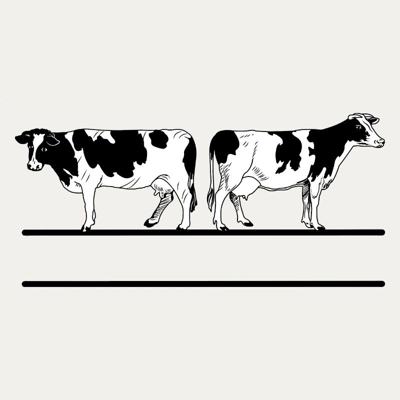 Black white cows monogram