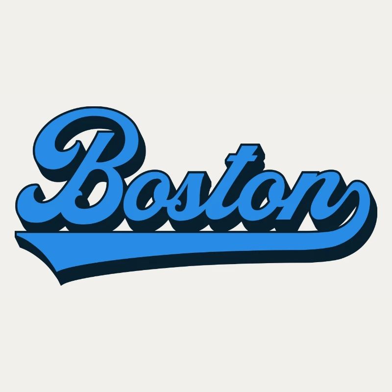 Boston Blue Script Rétro