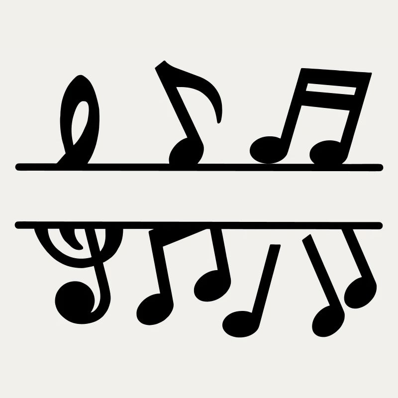 Notes de musique avec bannière de texte de clé musicale