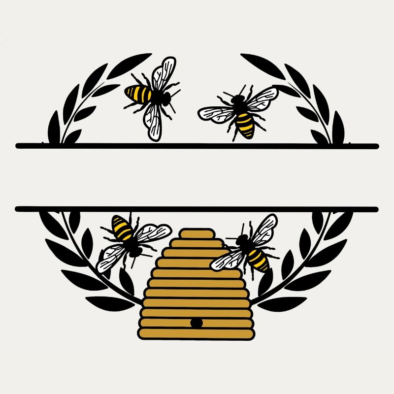 Bannière d’abeille avec ruche