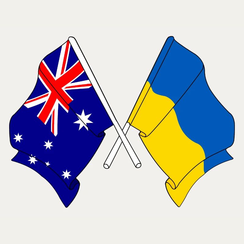 Drapeau de l’Australie et drapeau de l’Ukraine