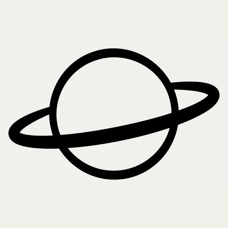 Planète avec contour de l’icône de l’anneau