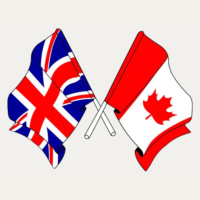 Drapeau de l’Angleterre et drapeau du Canada