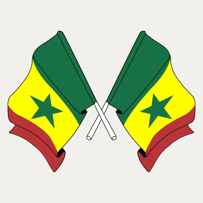 Deux drapeaux croisés du Sénégal