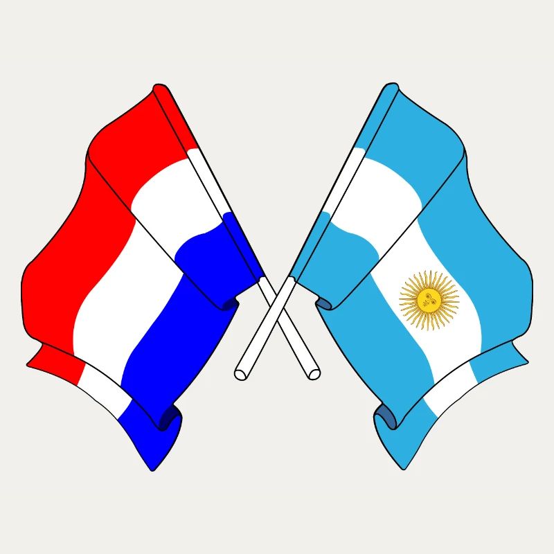 Drapeau des Pays-Bas et drapeau de l’Argentine