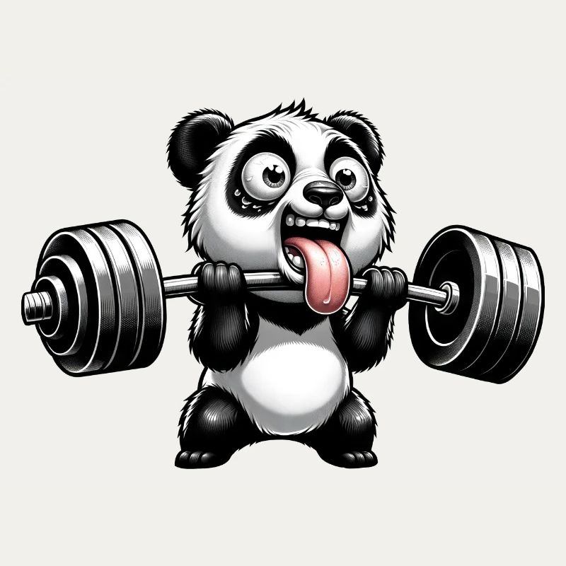 Panda Workout Musculation Haltérophile Drôle