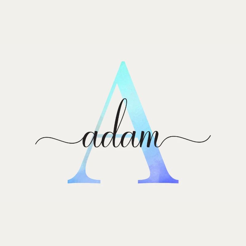 A| Monogramm | Name | Adam | Watercolor