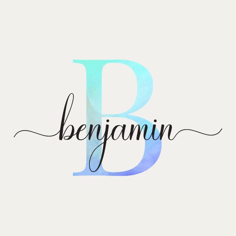 B| Monogramme | Nom | Benjamin | Aquarelle