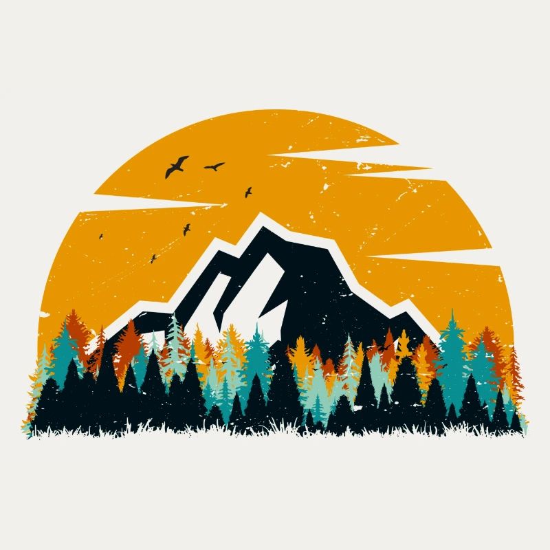 Sunset Mountain Forest