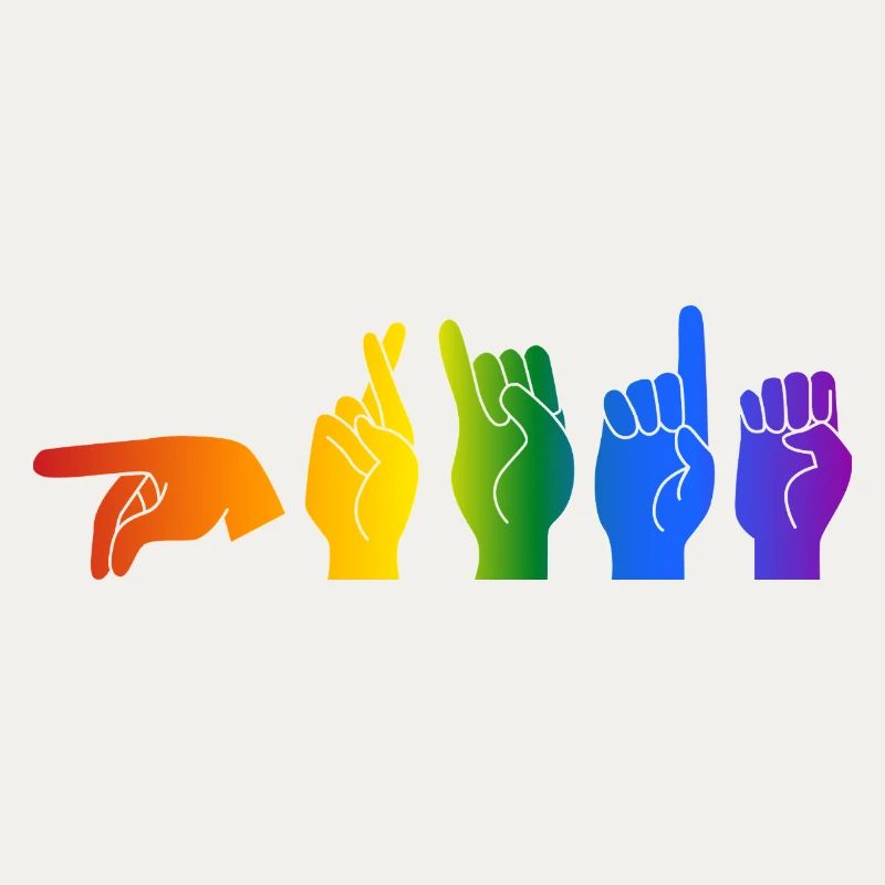 ASL Pride I - Pride Flag Colors