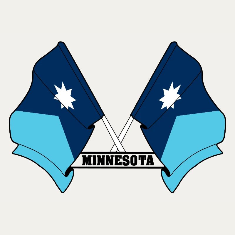 Deux drapeaux texte MINNESOTA