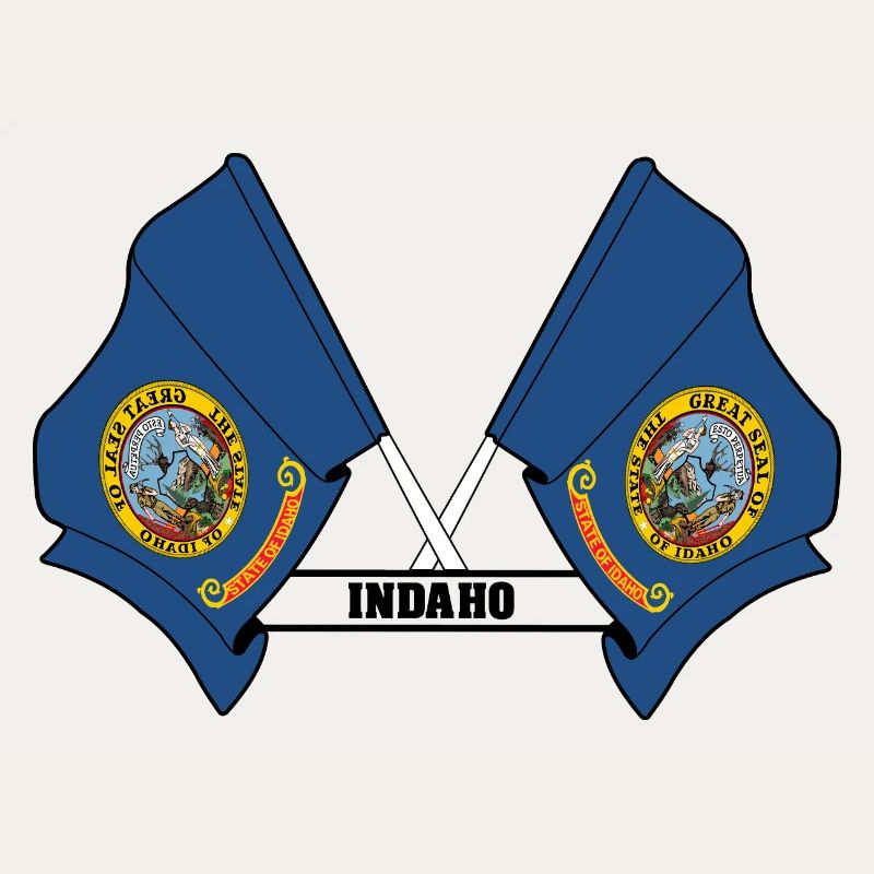 Two flags text INDAHO