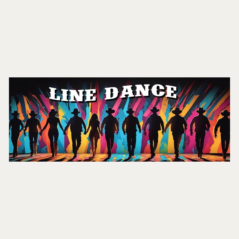 Line dance group dancing