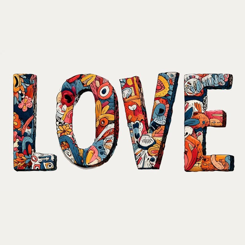 Conception créative de graffitis LOVE