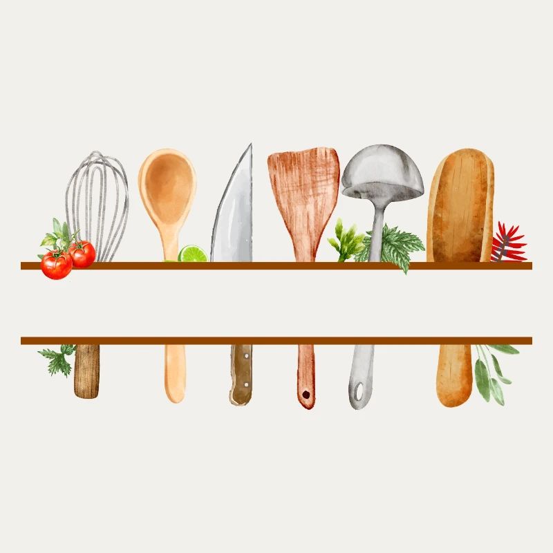 Personalized watercolor kitchen gift