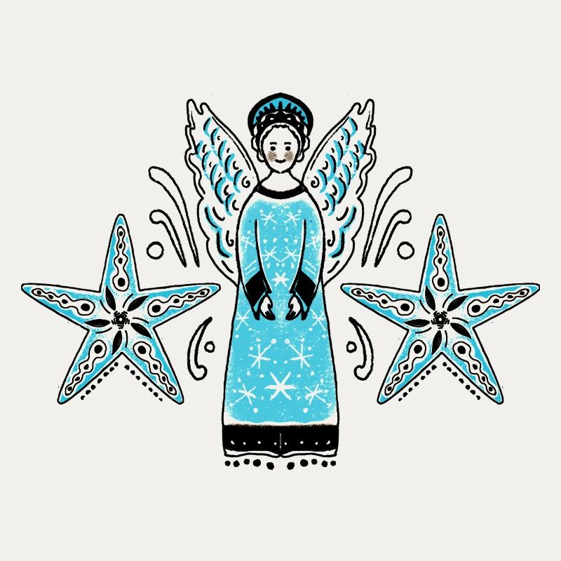 Turquoise Angel with Star Frame