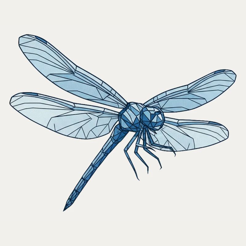Geometric Dragon Fly Blue