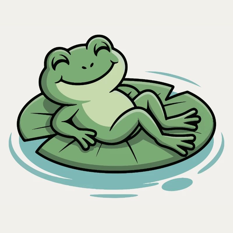 Chill frog on leaf pillow