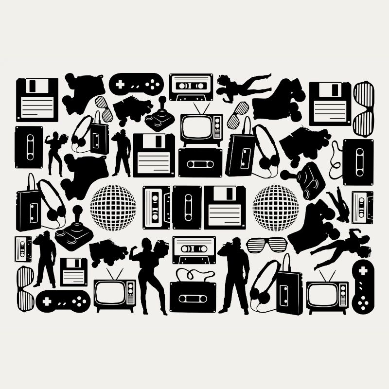 80s Cassette Silhouette