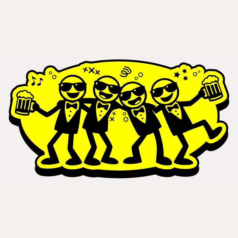 Bräutigam Freunde Gruppe Bier