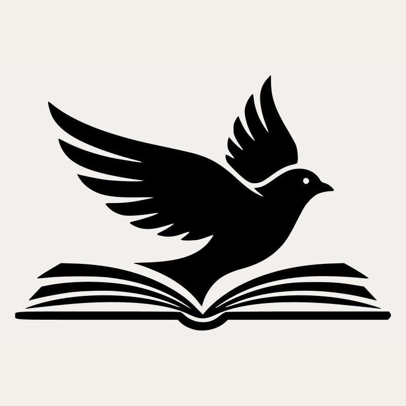  Buch Vogel Silhouette Schwarz