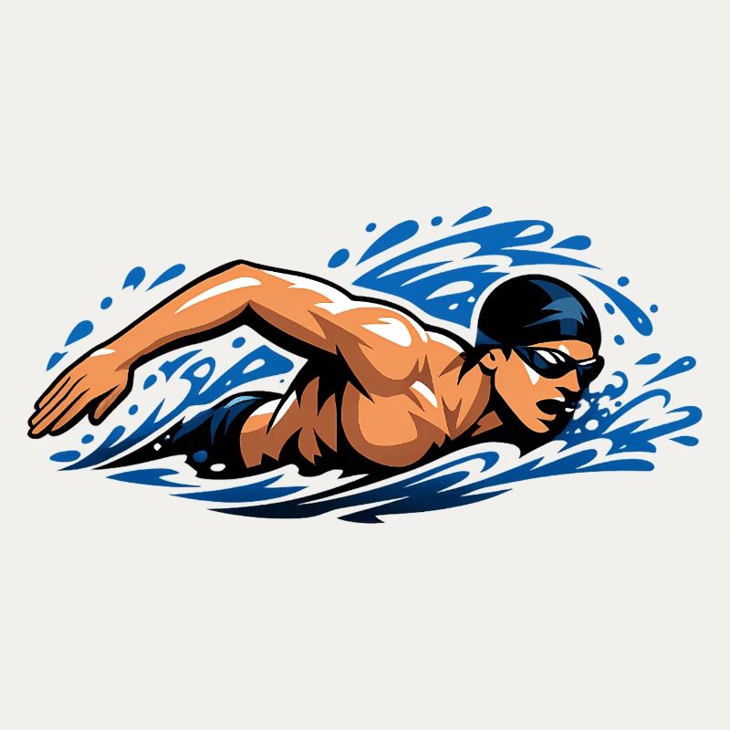 Freistil Schwimmer Dynamisches Wasser