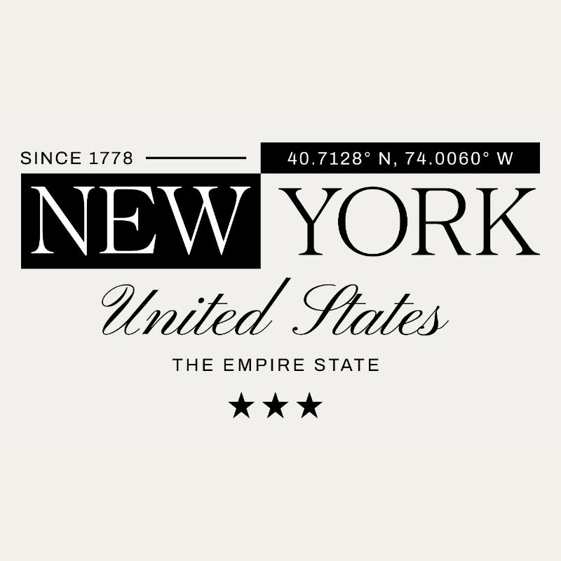New York Coordonnées Typographique