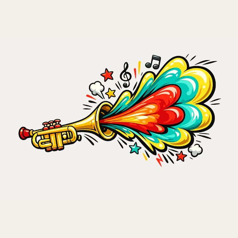 Bunte Trompete Farbexplosion