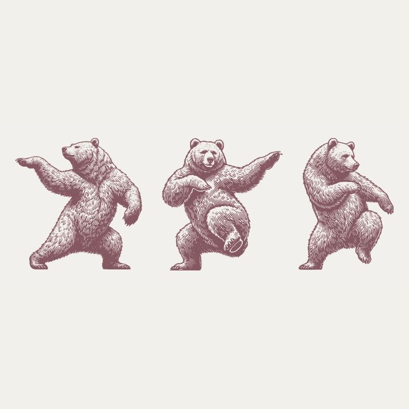 Dancing Bear Vintage Funny Design
