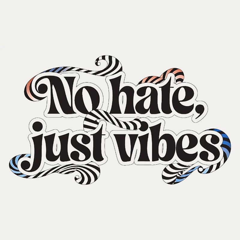 L’inscription « No hate, just vibes » dans un bauc