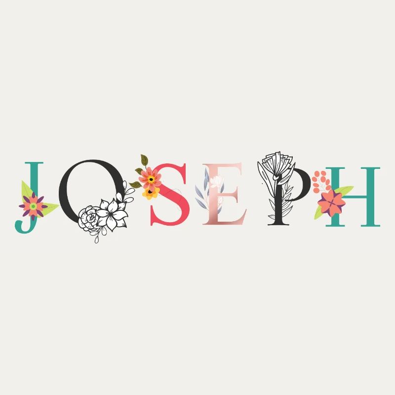 JOSEPH Art Prénom Avec Fleurs Brodées