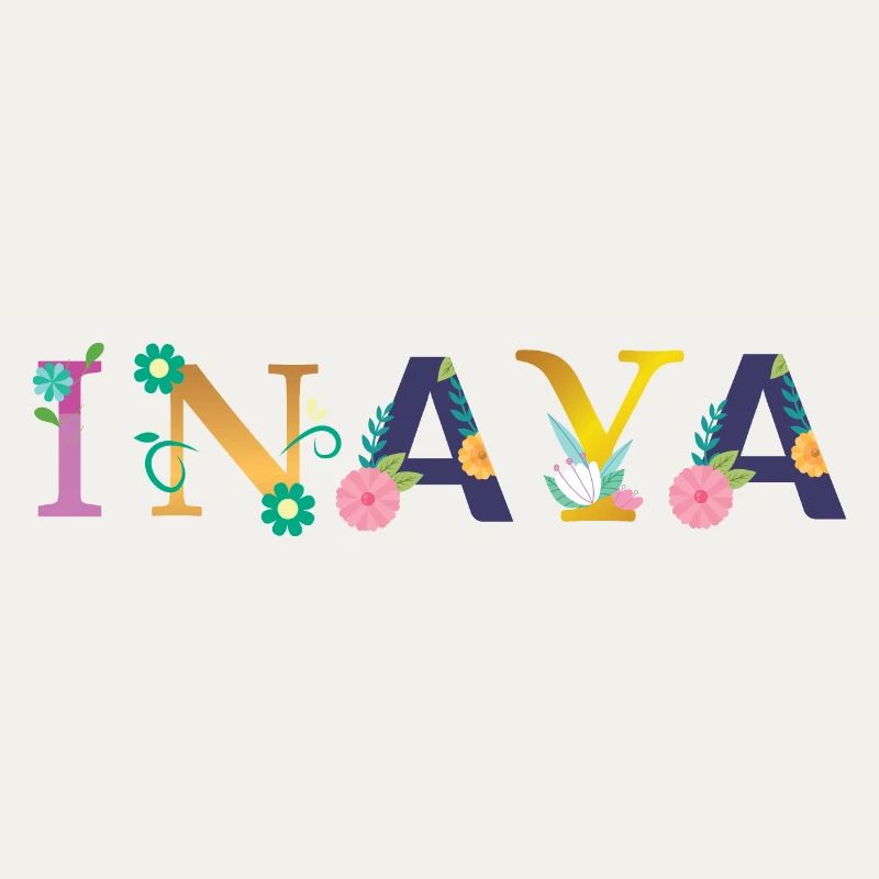 Nom INAYA décoré de fleurs