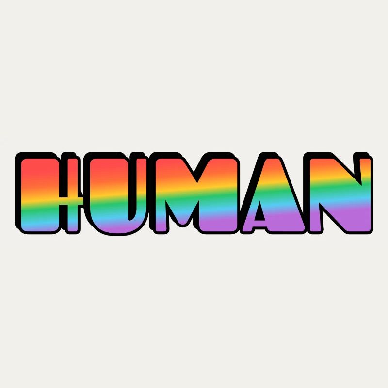 Rainbow Human Typography