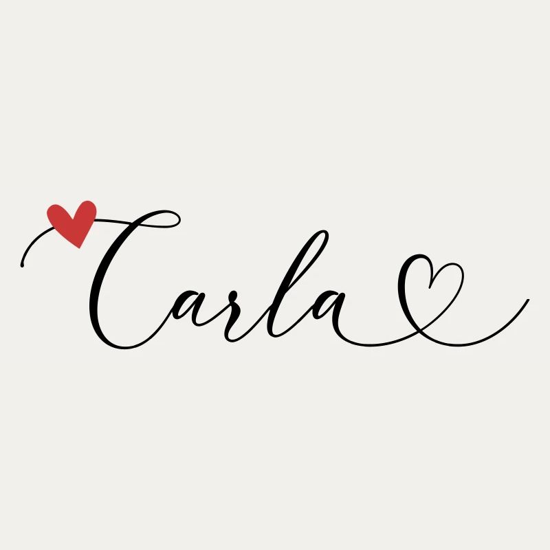 Carla Surname First name Calligraphy Heart