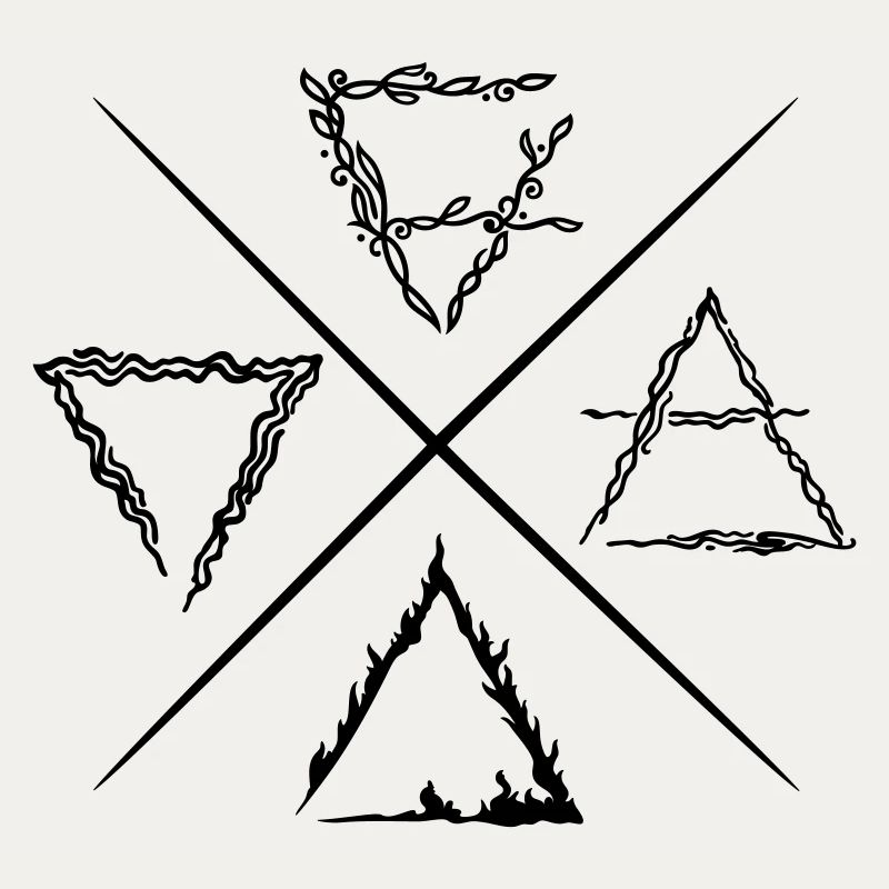 Vier Elemente Symbole