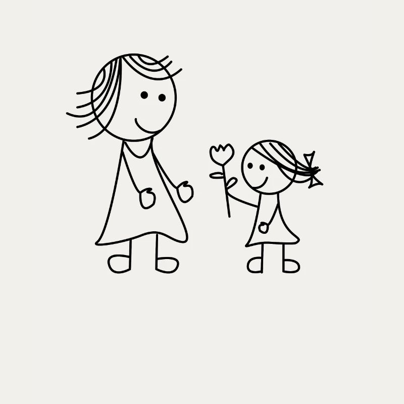 Mama Mami Mutter Blume Tochter Kind Dankeschön