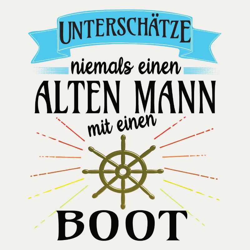 Alter Mann mit Boot