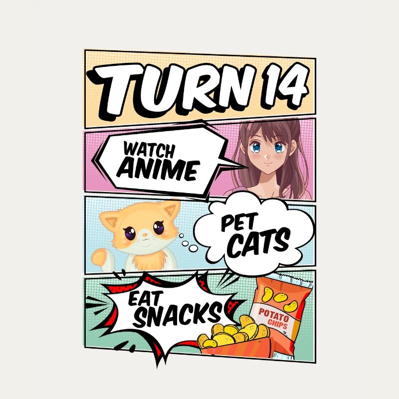 14. Geburtstag Anime Mädchen