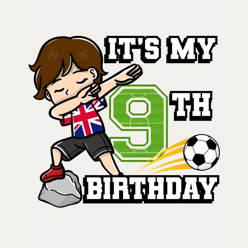 Soccer Boy C’est mon drapeau du 9e anniversaire