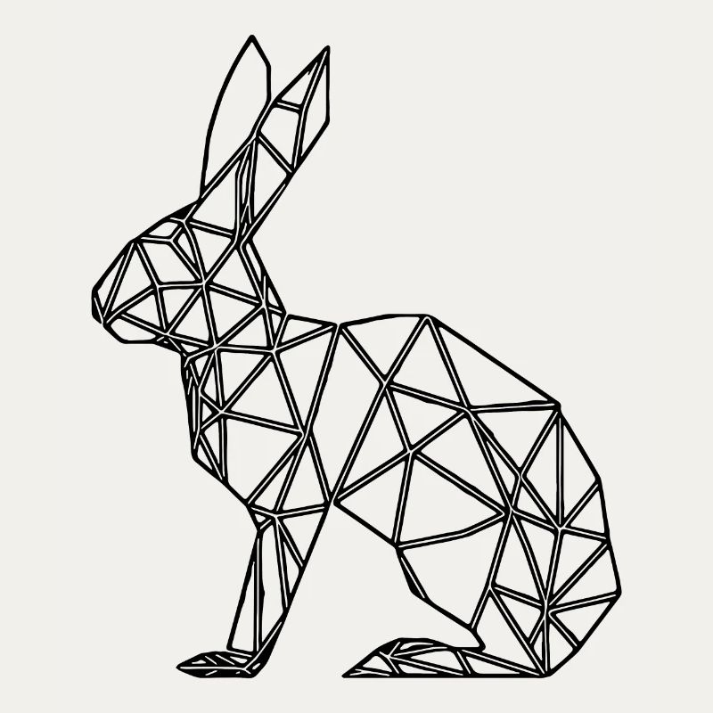 Geometric Rabbit Cute Lines Rabbit