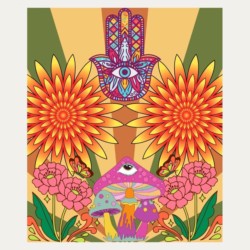 Conception de fleurs psychédéliques