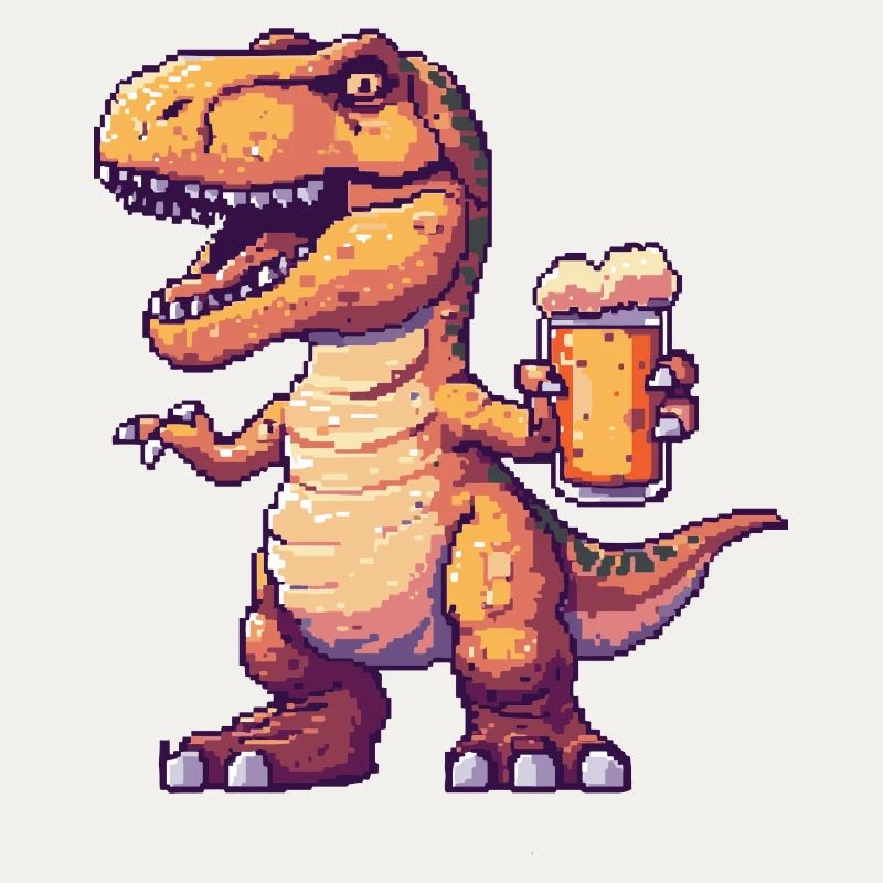 Dinosaur T-Rex Beer Pixel