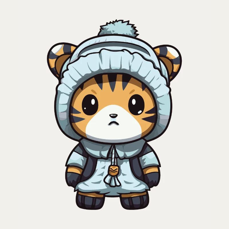 Tiger Winter Comic Cute