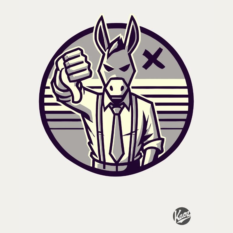 Thumbs down from the refusing donkey