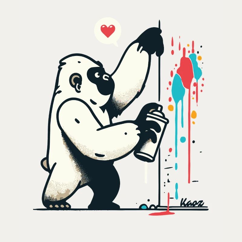 Graffiti-Gorilla mit Spraydose