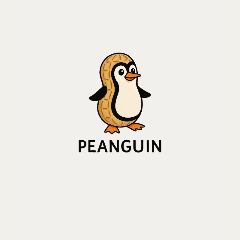 Peanguin – Pinguin mit Erdnusskörper Comic Motiv
