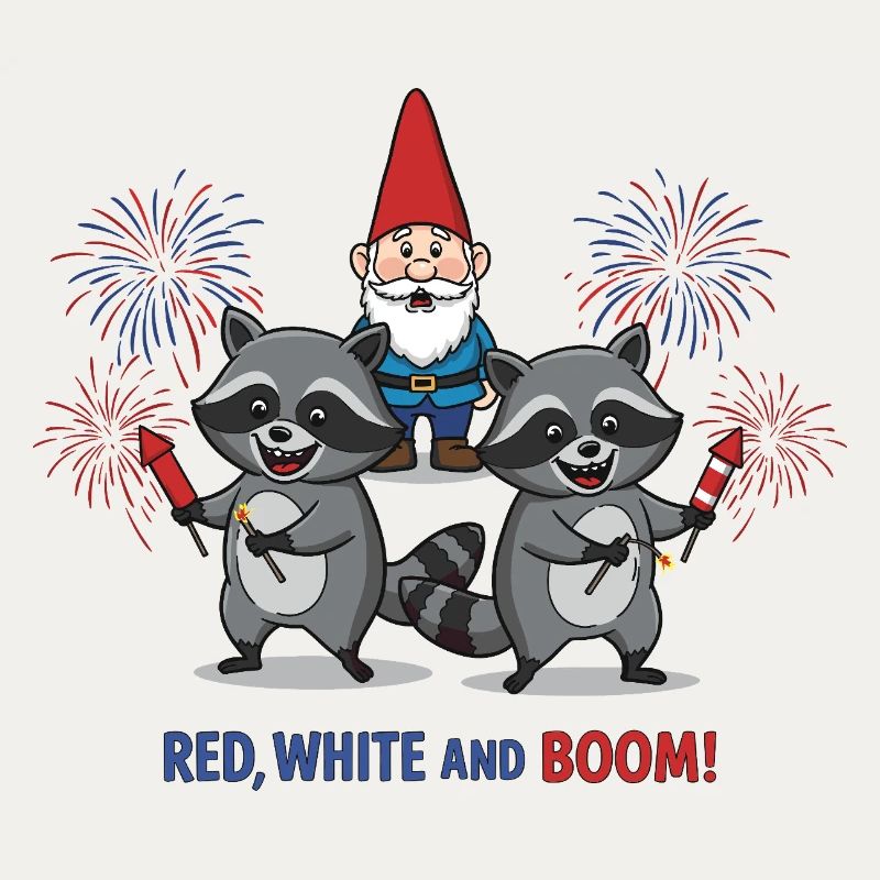 Raton laveur 4 juillet Feu d’artifice